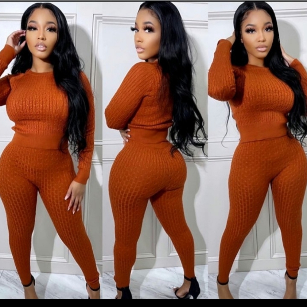 Mocha Cable Knit Set!